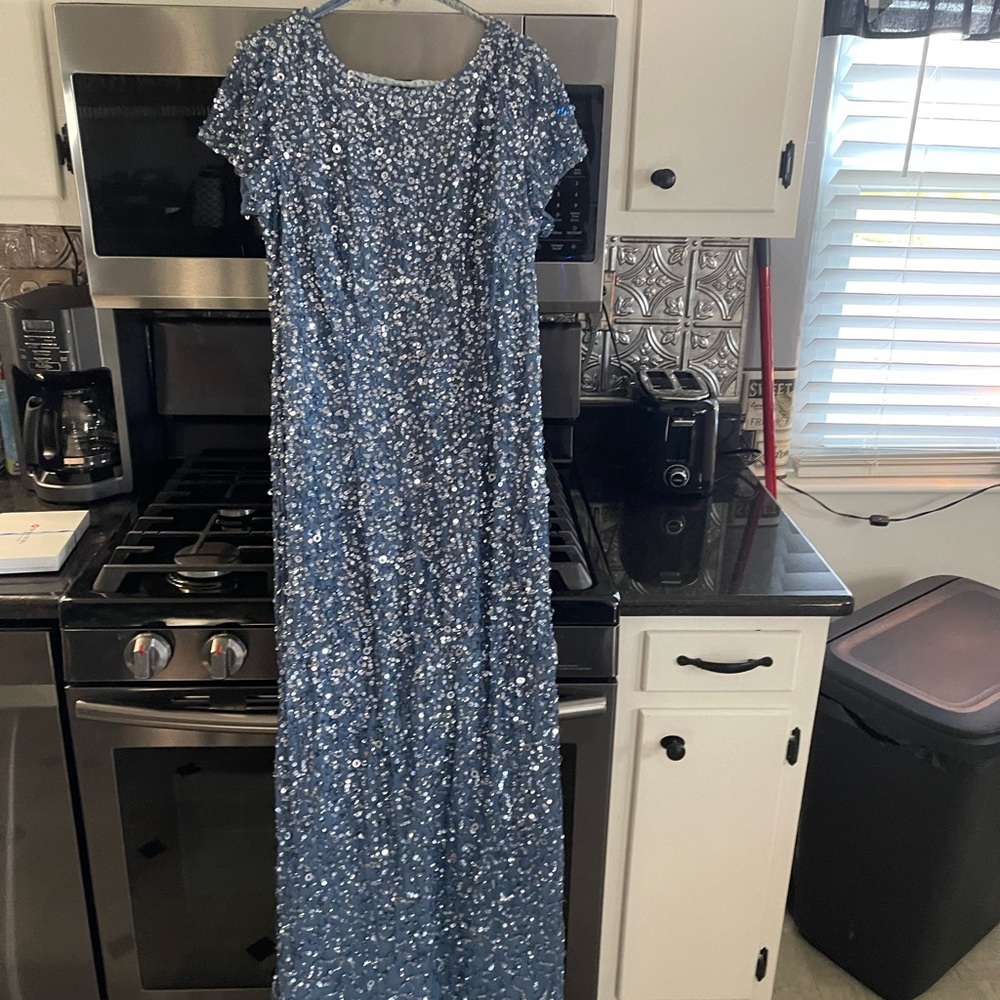 Beautiful blue sequin gown.